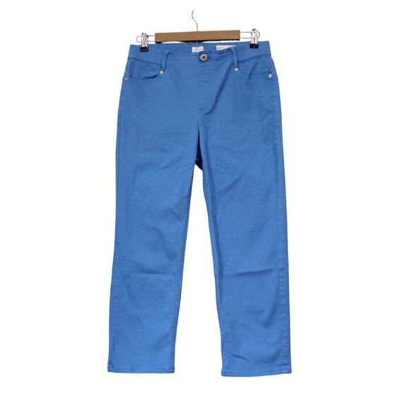J. Jill Denim - J Jill Jeans Size 6 High Rise Cropped Stretch Denim Colorful Blue Preppy Beach